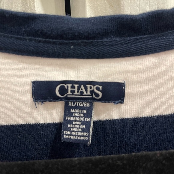 CHAPS Women Dress XL Blue & White Stripe Sleeveless Nautical Lace Up Side Slit - Picture 4 of 7